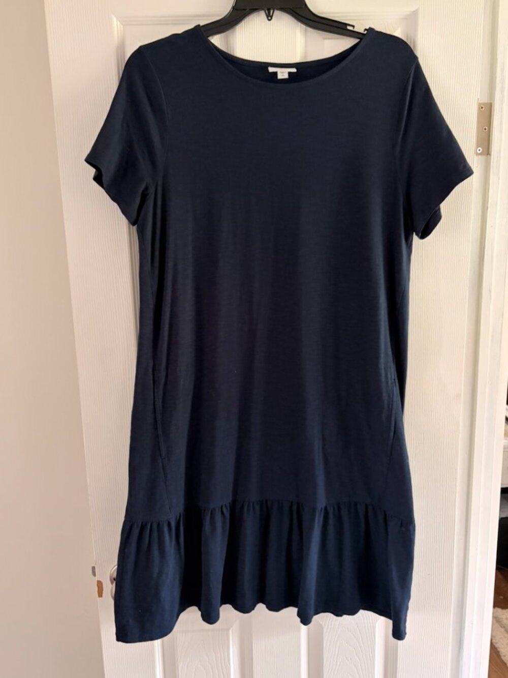 J Jill Cotton Ruffle Bottom Dress